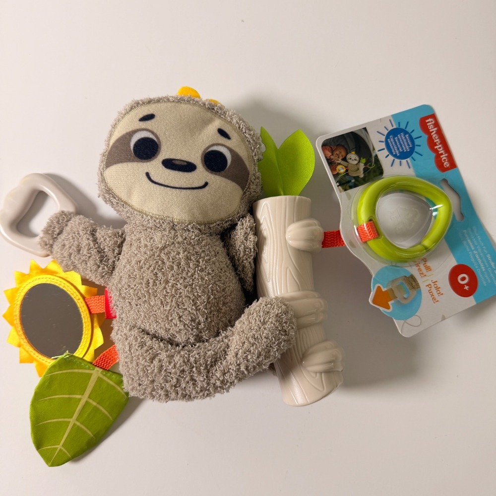 New Fisher-Price Stroller Sloth Sensory Travel Toy